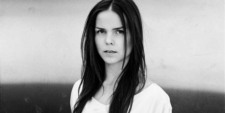 Black and white photograph of jazz musician Mette Henriette by Anton Corbijn