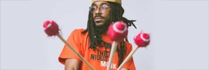 Portrait of vibraphone musician Joel Ross